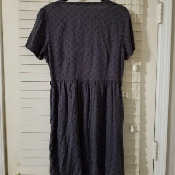 Fat Face Size 6 Grayish V Neck Short Sleeve Dress - Picture 2 of 3